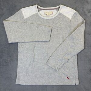 Tommy Bahama Sweatshirt Mens Large Gray Fleece Lined Pullover Lounge Casual